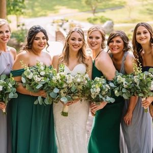 Hunter Green Christina Wu Bridesmaid Dress
